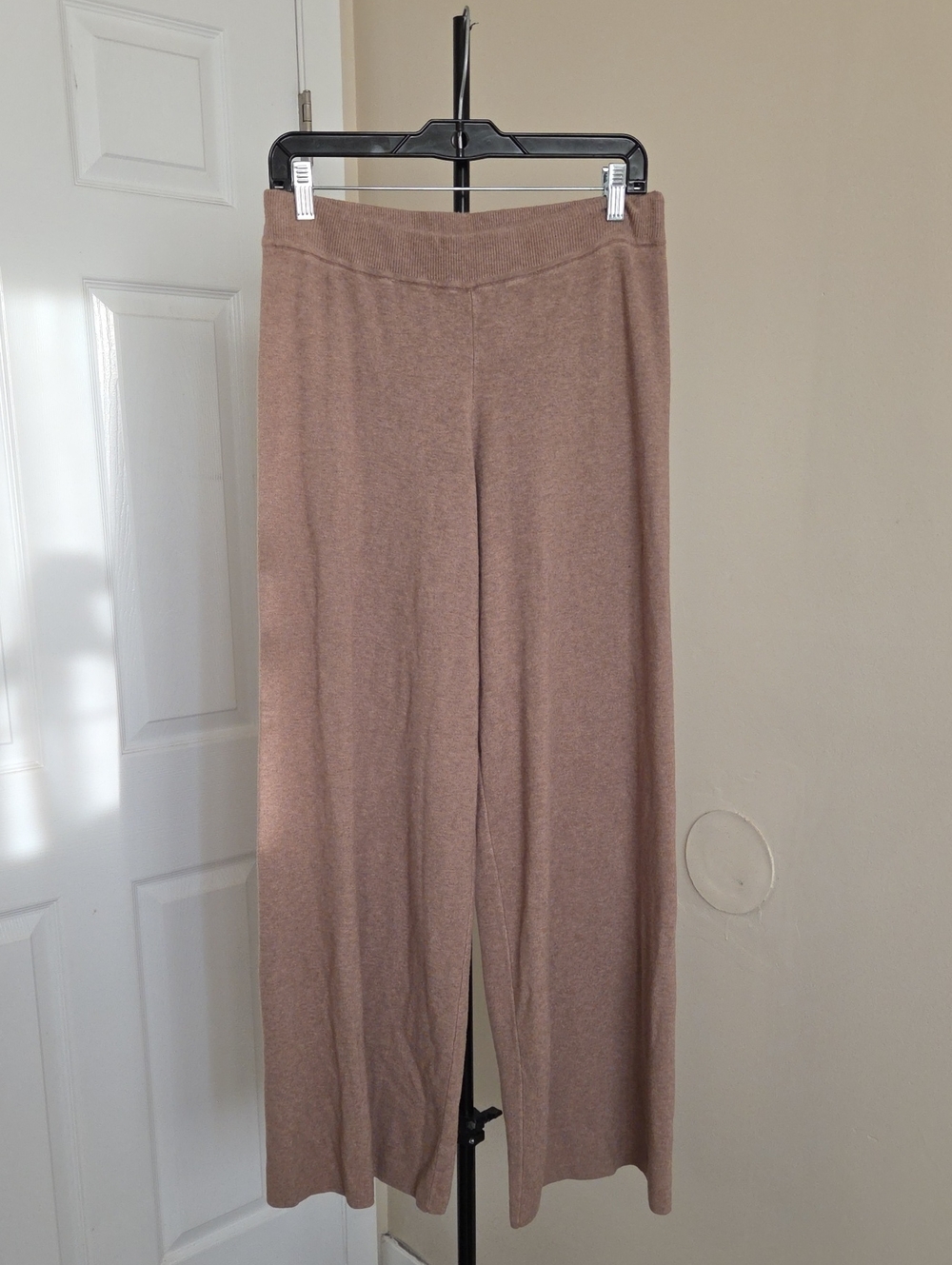 Splendid Wide-Leg Knit Pants in Taupe Brown